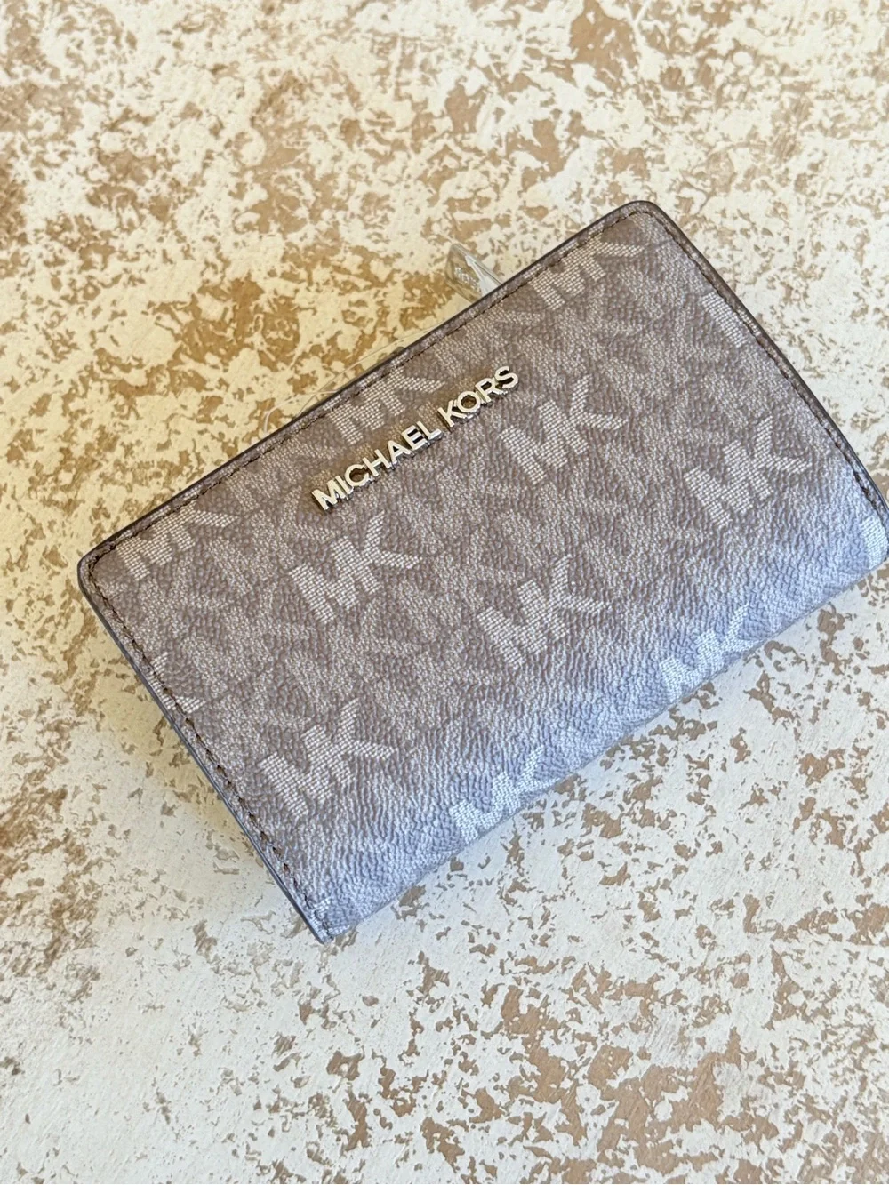 Michael Kors Gray MK Signature Satchel with Matching Wallet